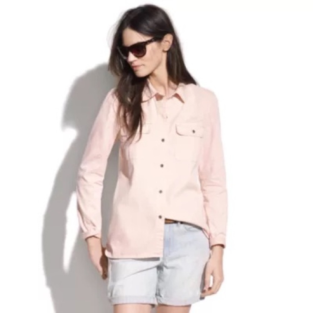 Madewell Tomboy Workshirt blush pink button up shirt size XS